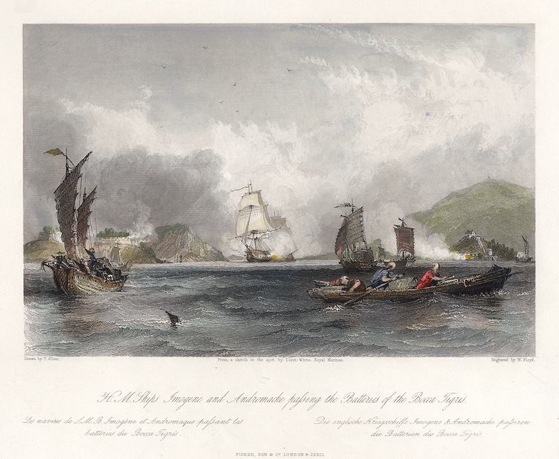 China, H.M. Ships at Bocca Tigris on the Pearl River, 1843