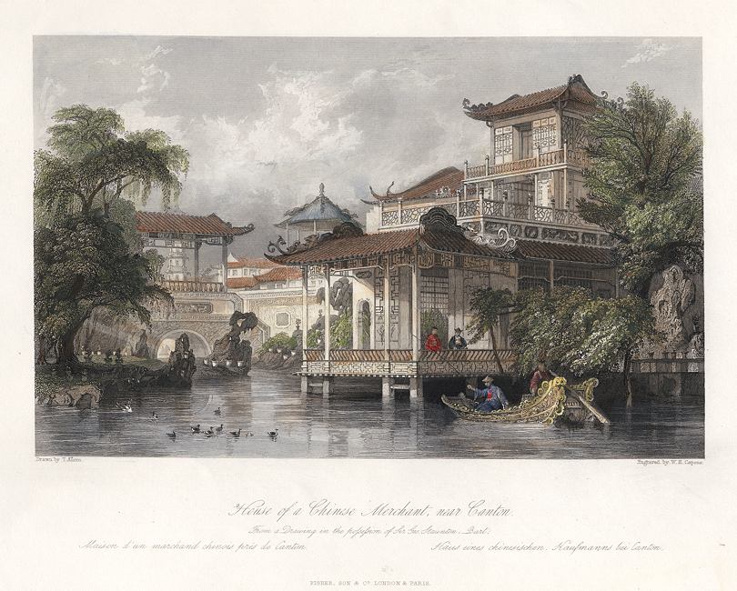 China, House of a Chinese Merchant near Canton, 1843