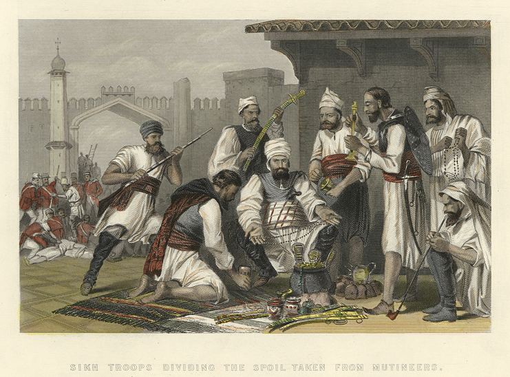 India, Sikh Troops Dividing Spoil, 1860