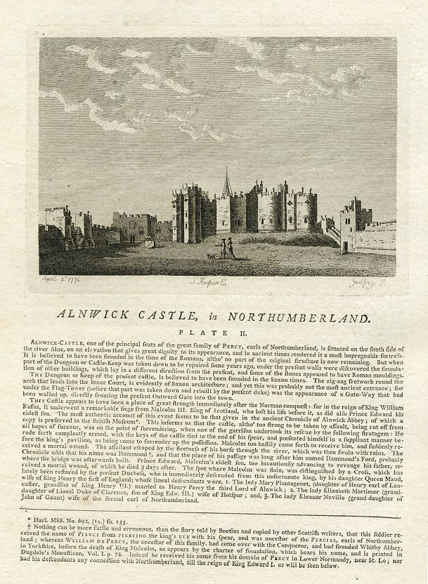 Northumberland, Alnwick Castle, 1786