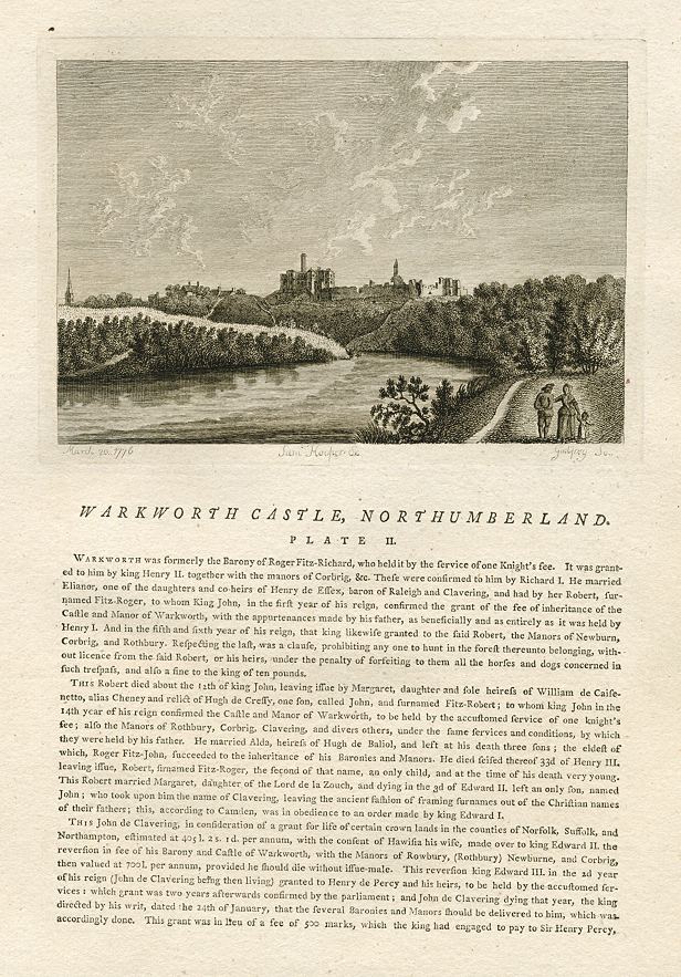 Northumberland, Warkworth Castle, 1786