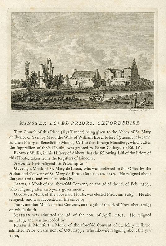Oxfordshire, Minster Lovell Priory, 1786
