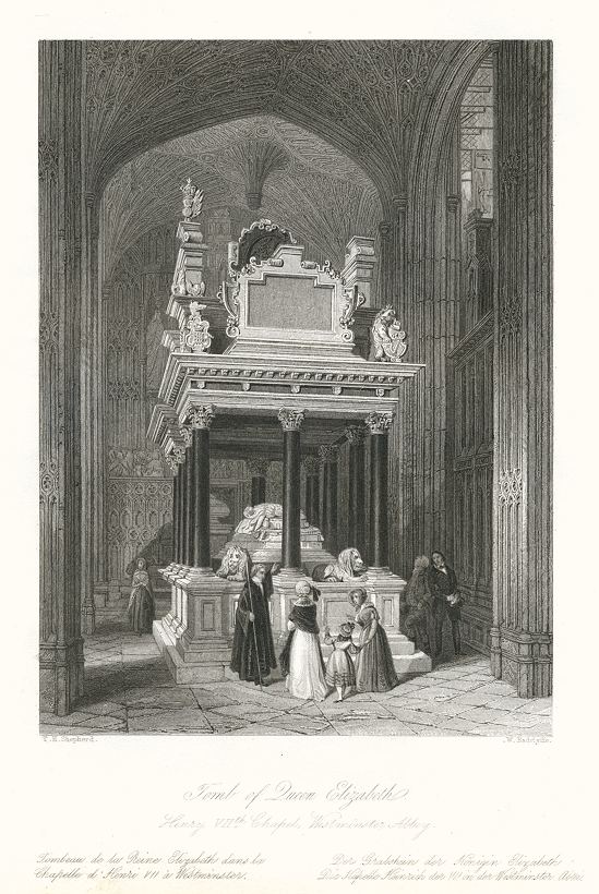 London, Westminster Abbey, Tomb of Queen Elizabeth I, 1841