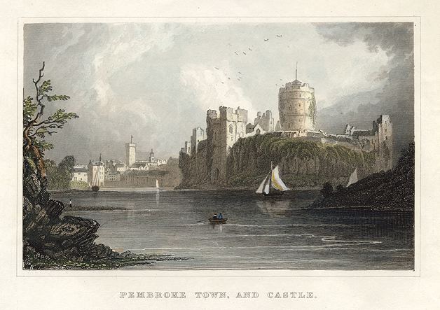 Wales, Pembroke Town & Castle, 1830