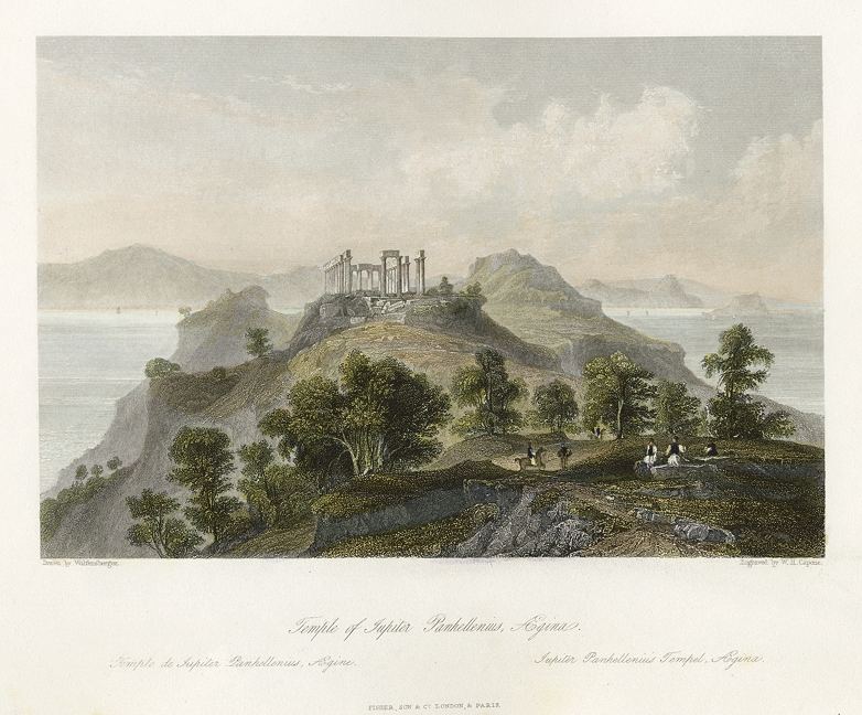 Greece, Aegina, Temple of Jupiter Panhellenius, 1841