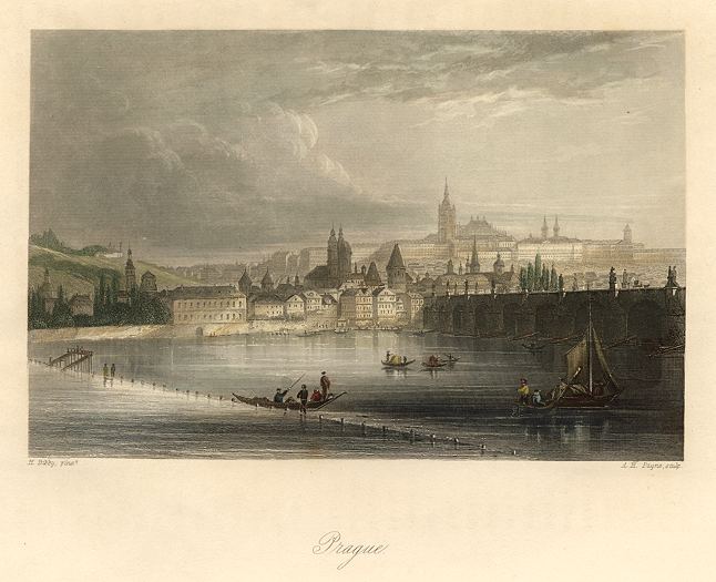 Czech Republic, Prague view, 1845