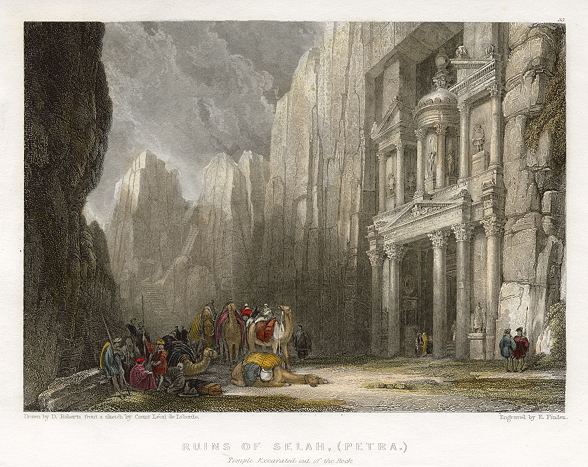 Holy Land, Petra ruins, 1836