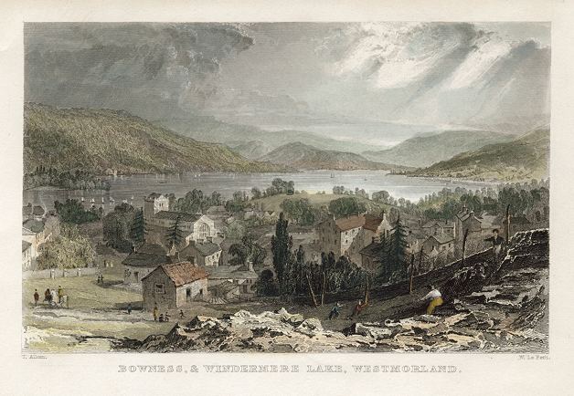 Lake District, Bowness & Lake Windermere, 1832