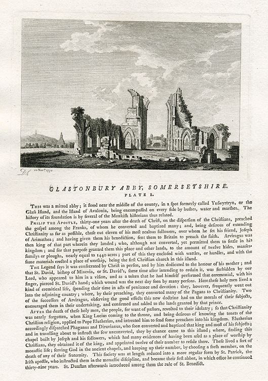 Somerset, Glastonbury Abbey, 1786