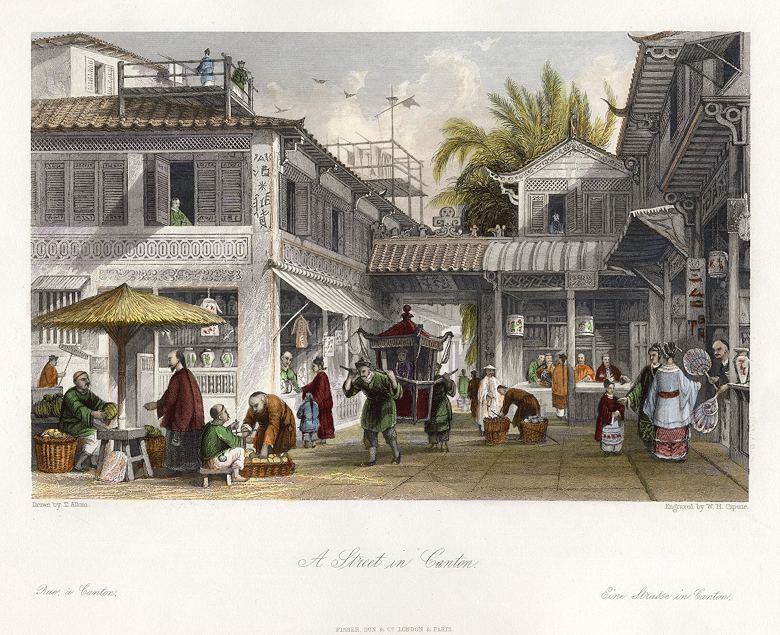 China, Street in Canton, 1843