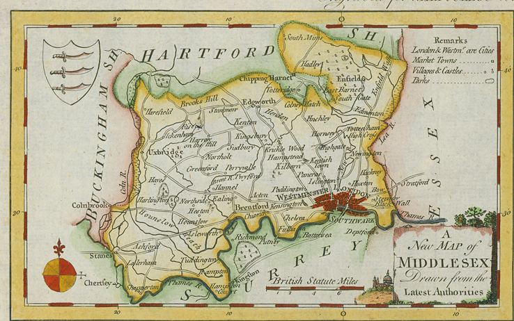 Middlesex map, 1784