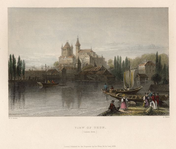 Switzerland, Thun view, 1836