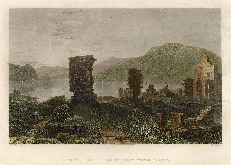 USA, NY, Ruins of Fort Ticonderoga, 1840
