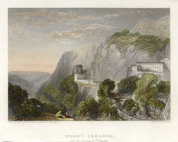 Mount Lebanon and Convent of St.Antonia, 1836