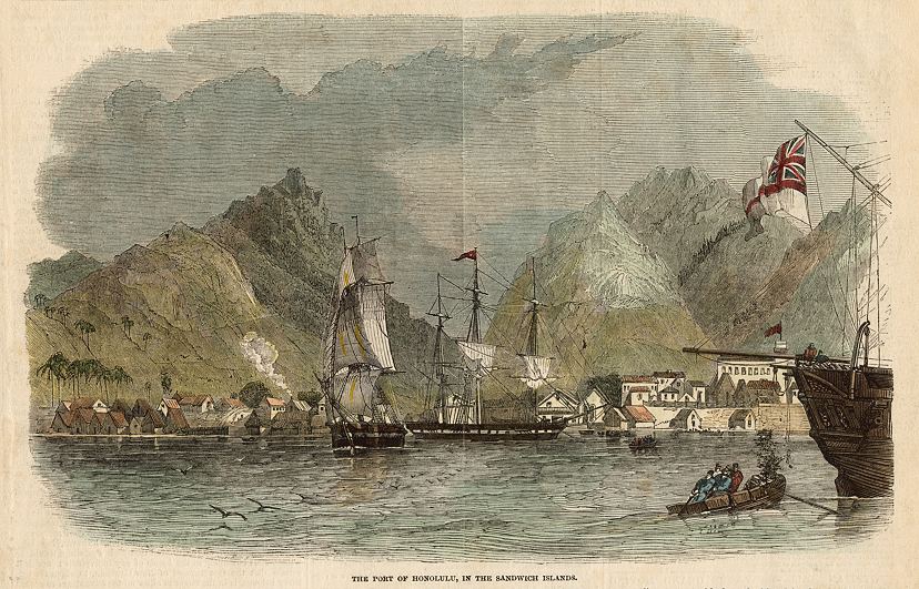 USA, Hawaii, port of Honolulu, 1849