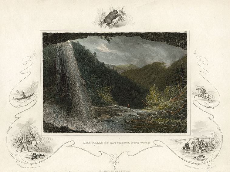 USA, NY, Falls of the Cattskill, 1850