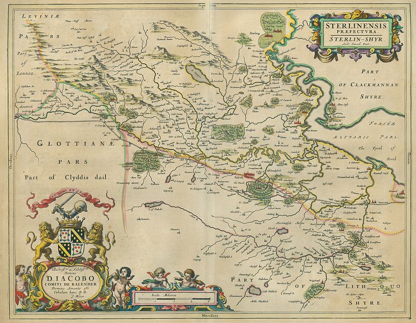 Scotland, Stirlingshire, Blaeu, 1672