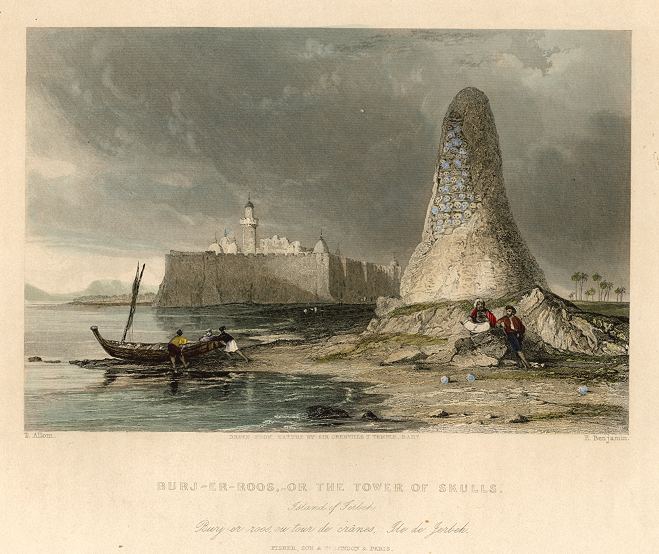 Tunisia, Burj-er-Roos (Tower of Skulls), 1845