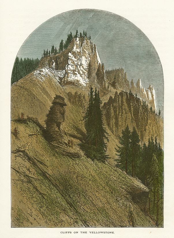 USA, Cliffs on the Yellowstone, 1875