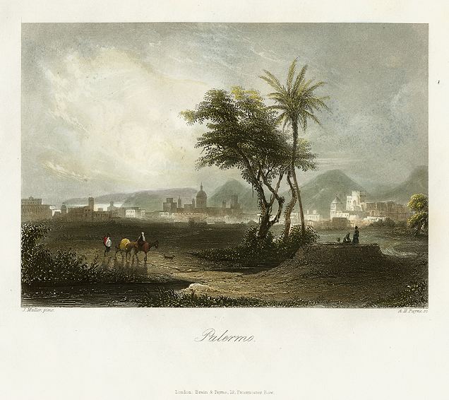 Sicily, Palermo view, 1845