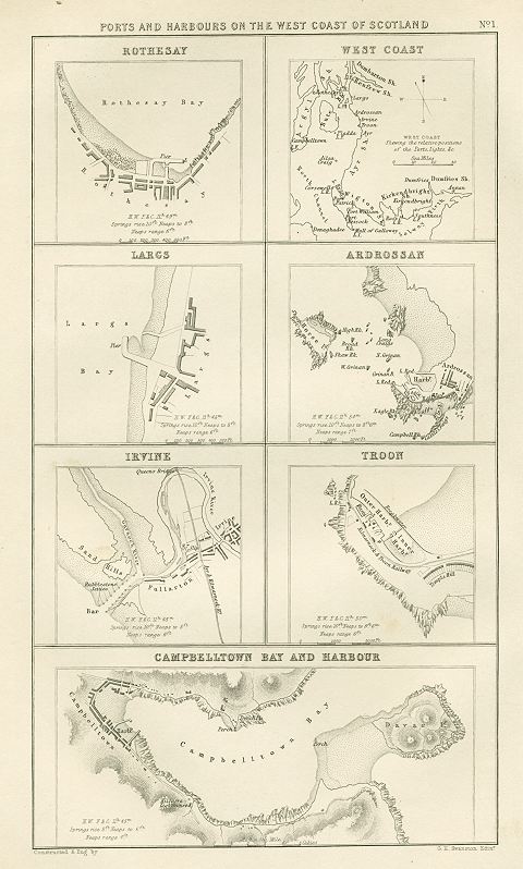 Scotland, plans of ports & harbours, 1865