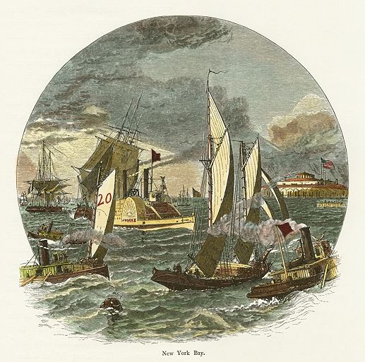 USA, New York Bay, 1875