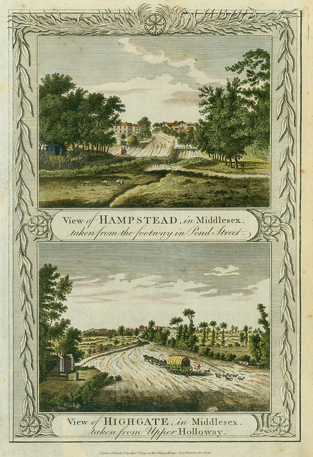 London, Hampstead & Highgate views, 1784