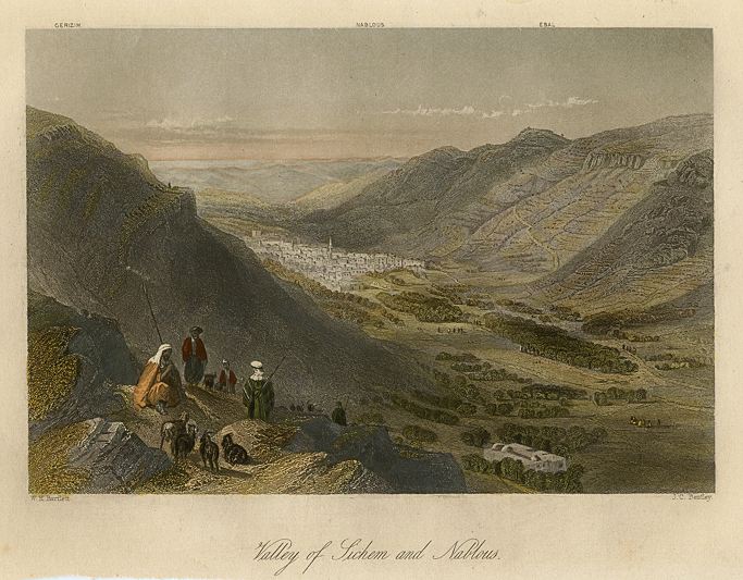 Palestine, Nablus & valley of Sichem, 1850