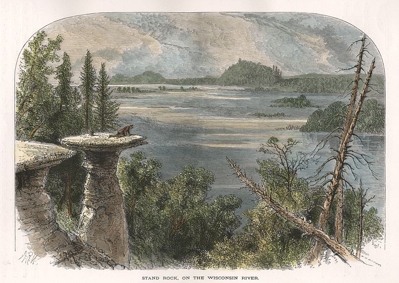 USA, Stand Rock on the Wisconsin River, 1875