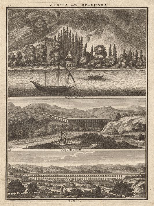 Turkey, Bosphorus and aqueducts, 1728