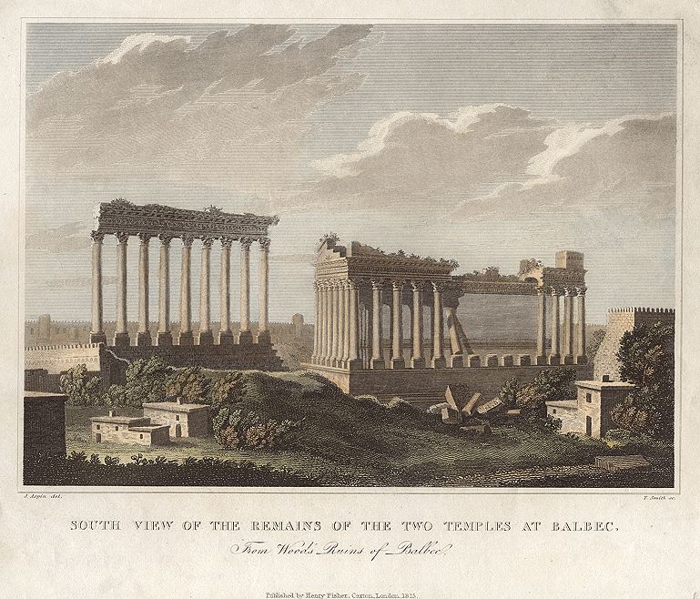 Lebanon, Temples at Baalbec, 1825