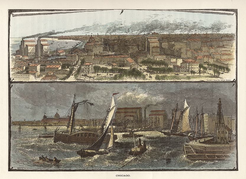 USA, Chicago view, 1875