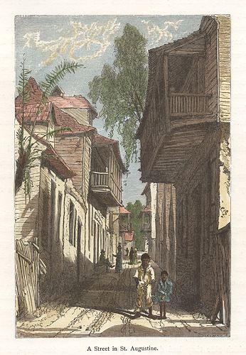 USA, Florida, St.Augustine street scene, 1875