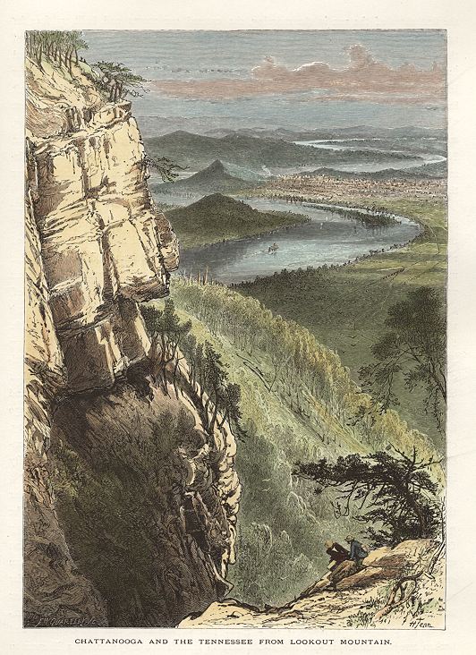 USA, Tennessee, Chattanooga and the Tennessee from Lookout Mountain, 1875