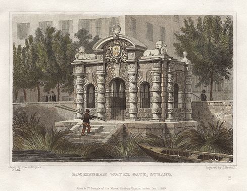 London, Buckingham Water Gate, Strand, 1831