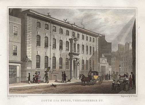 London, South Sea House, Threadneedle Street, 1831