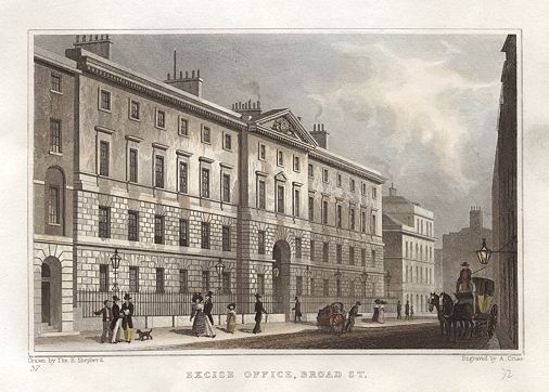 London, Excise Office, Broad Street, 1831