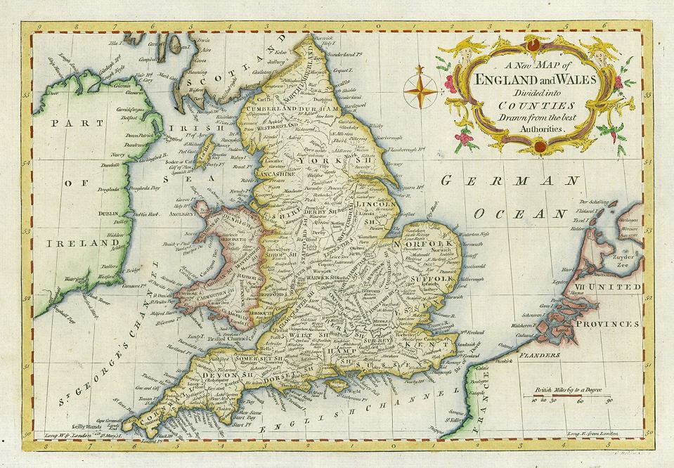 England and Wales map, 1773