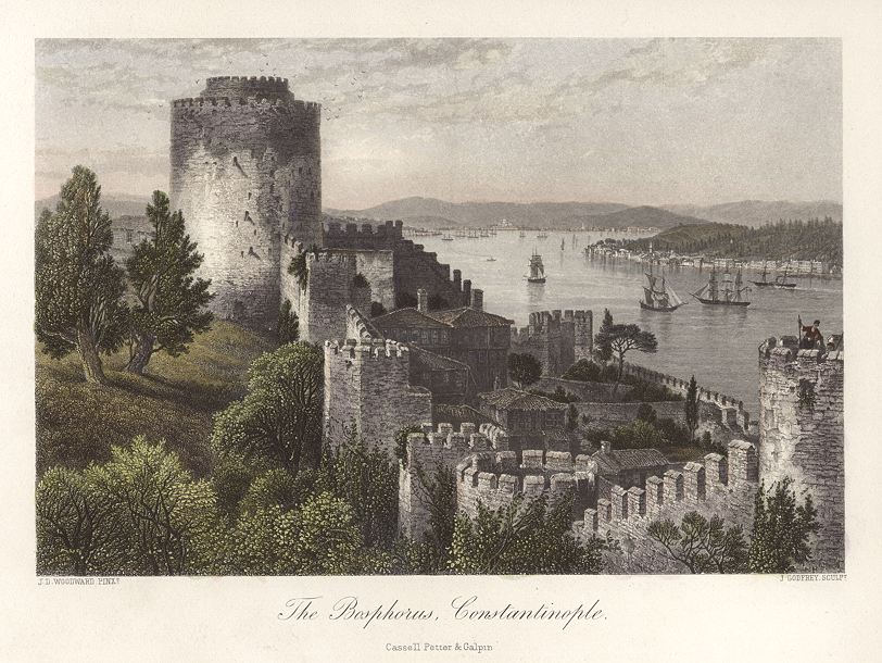 Turkey, The Bosphorus and Walls of Constantinople, 1875