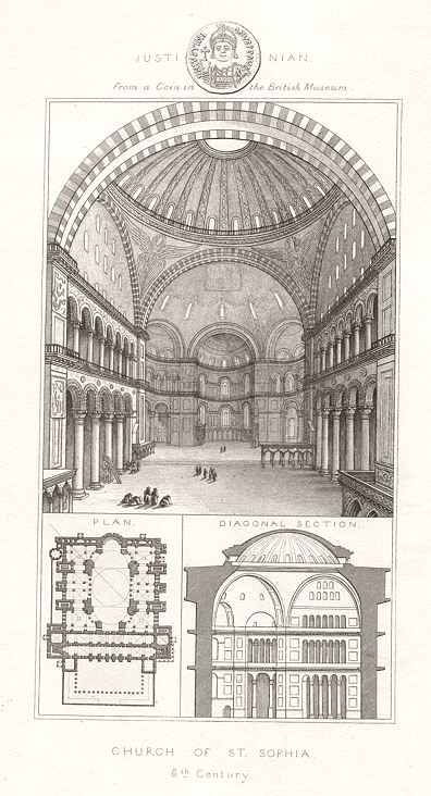 Turkey, Constantinople, Church of St.Sophia, 1850