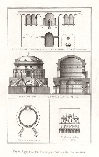 Italy, Ravenna, Mausoleum of Theodoric, 1850