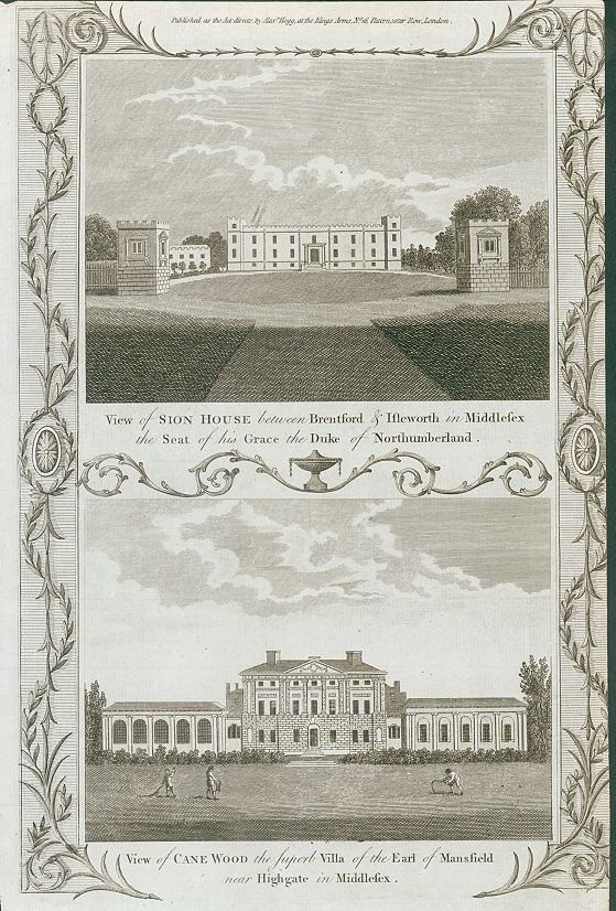 Sion House in Middlesex & Cane Wood near Highgate, 1784