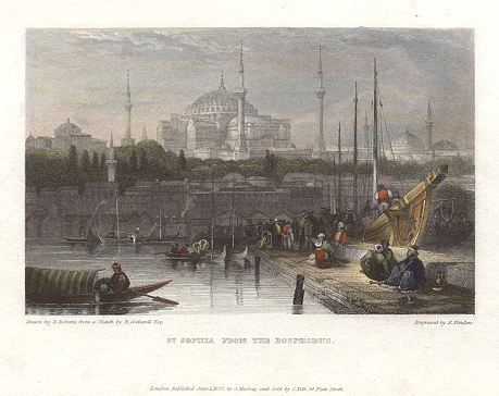 Turkey, St.Sophia from the Bosphorus, 1832