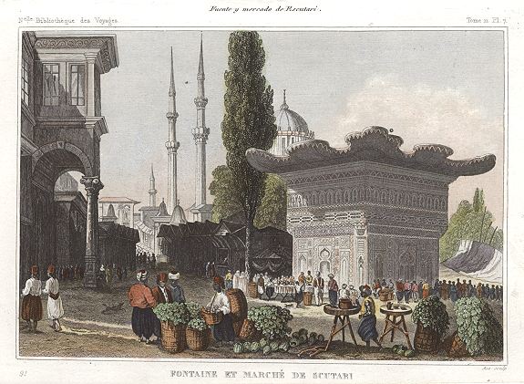 Turkey, Istanbul, Fountain at Scutari, 1836