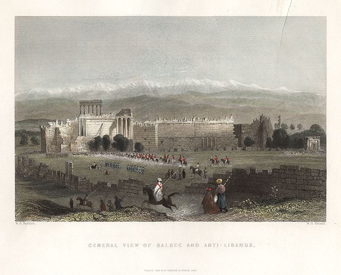 Lebanon, Baalbek view, 1837