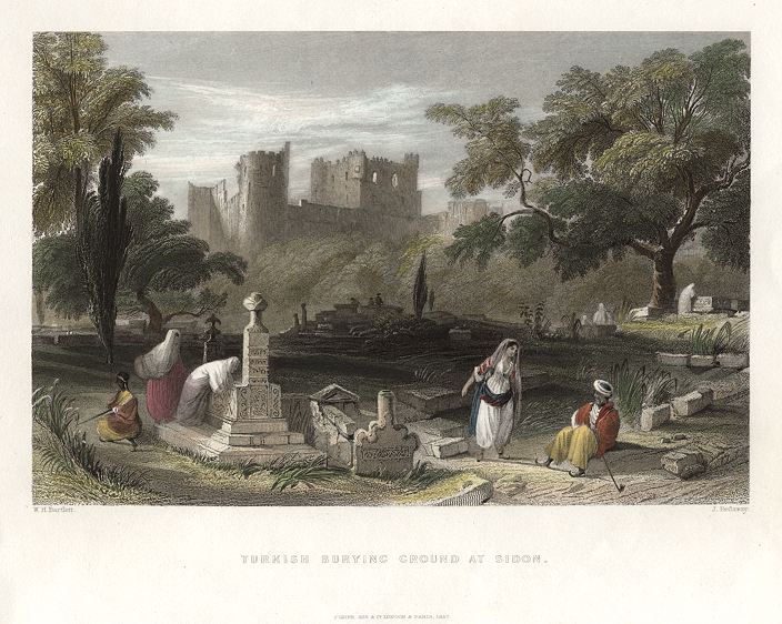 Lebanon, Sidon, Turkish cemetary, 1837