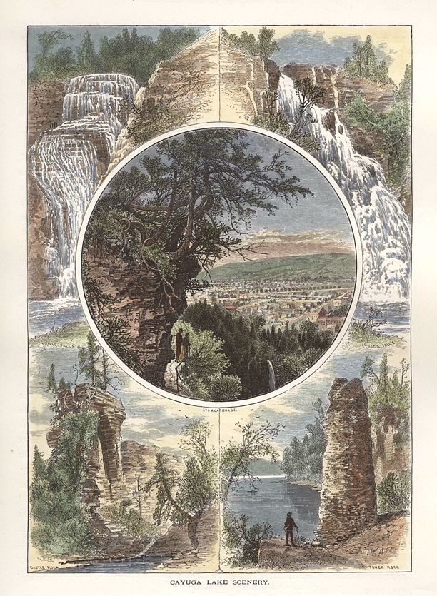 USA, NY, Cayuga Lake Scenery, 1875