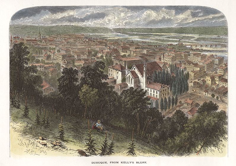 USA, Iowa, Dubuque, from Kelly's Bluff, 1875