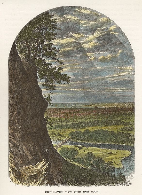 USA, CT, New Haven, View from East Rock, 1875