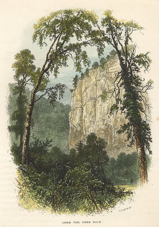 Derbyshire, Chee Tor in Chee Dale, 1875